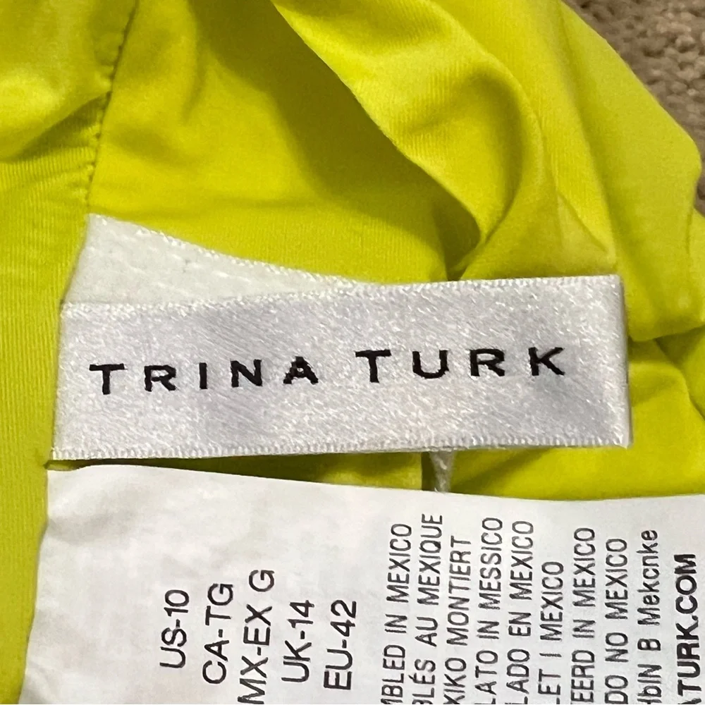Like New Trina Turk Off Shoulder Ruffle Bandeau One Piece Swimsuit Resortwear